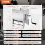VEVOR BX-30 Manual Meat Mixer 60L - Image 7