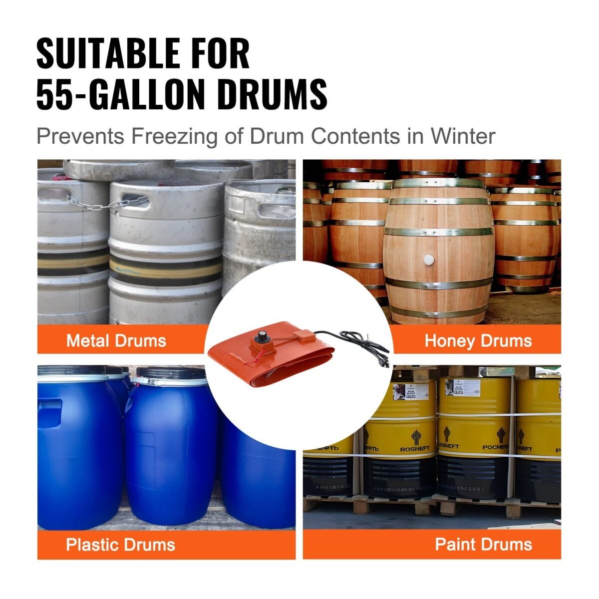 VEVOR DHB-55-KT-10 55 Gallon Metal Drum Heater 1200 Watt - Image 8