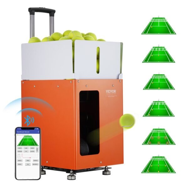 VEVOR TS-08M Tennis Ball Machine Automatic Portable Ball Launcher Training Practice