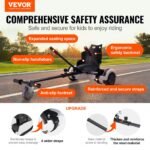 VEVOR BH-001 Hoverboard Seat Attachment, Compatible with All 6.5" 8" 8.5" 10" Hoverboards, Grips Control, Adjustable Frame Length and 220 LBS Load Capacity, Hover Board Go Karts Accessory, for Kids Adults - Image 11
