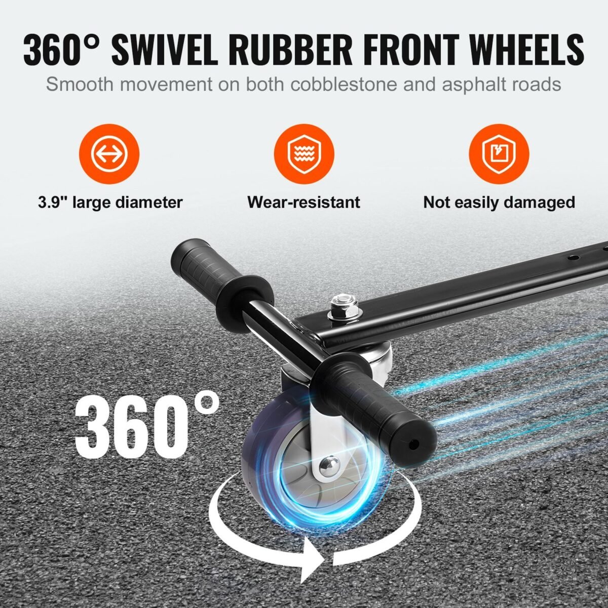 VEVOR BH-001 Hoverboard Seat Attachment, Compatible with All 6.5" 8" 8.5" 10" Hoverboards, Grips Control, Adjustable Frame Length and 220 LBS Load Capacity, Hover Board Go Karts Accessory, for Kids Adults - Image 9