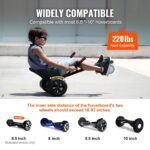 VEVOR BH-001 Hoverboard Seat Attachment, Compatible with All 6.5" 8" 8.5" 10" Hoverboards, Grips Control, Adjustable Frame Length and 220 LBS Load Capacity, Hover Board Go Karts Accessory, for Kids Adults - Image 8