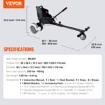 VEVOR BH-001 Hoverboard Seat Attachment, Compatible with All 6.5" 8" 8.5" 10" Hoverboards, Grips Control, Adjustable Frame Length and 220 LBS Load Capacity, Hover Board Go Karts Accessory, for Kids Adults - Image 6