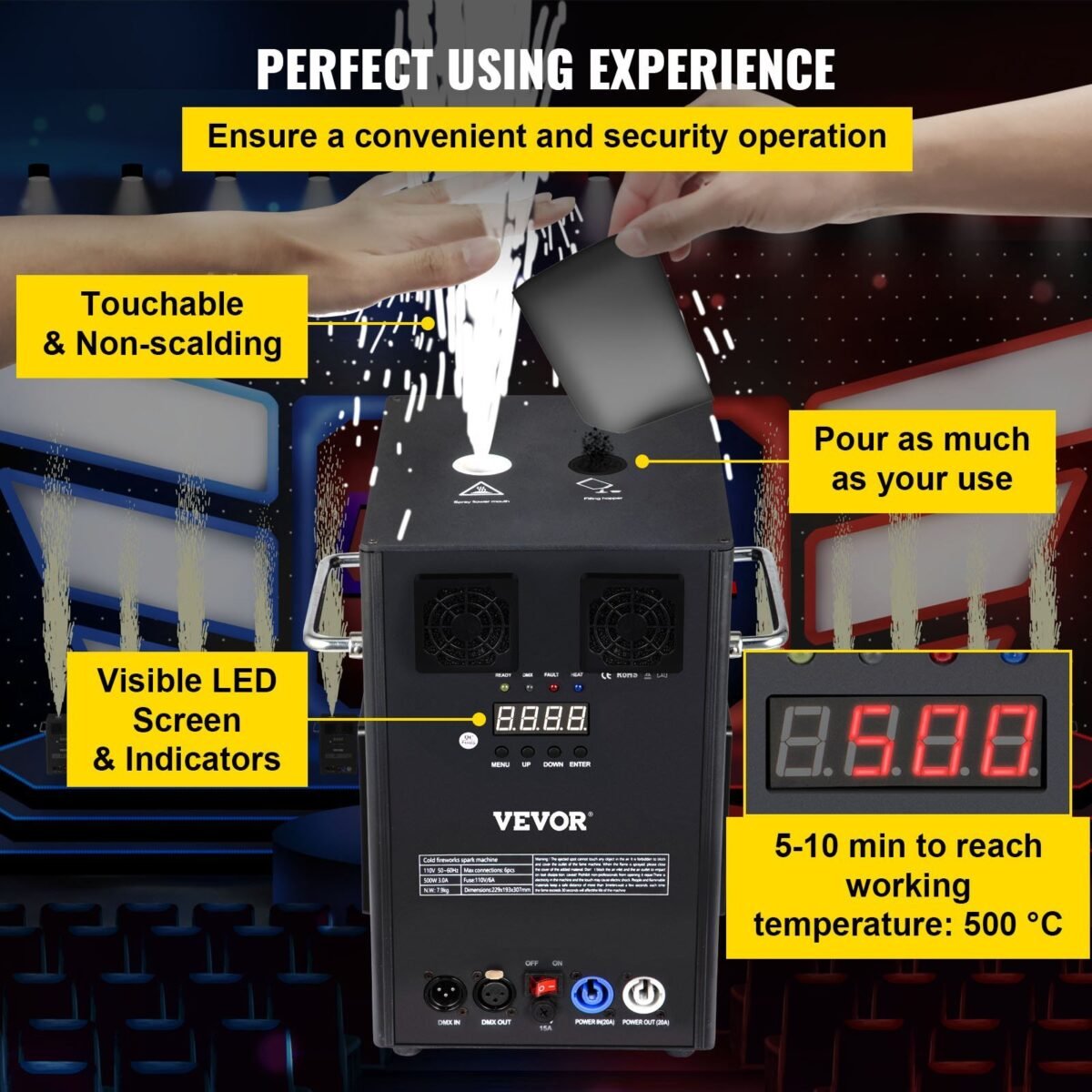 VEVOR VV-CSM-500 700W 2pcs Large Stage Equipment Special Effect Machine - Image 11