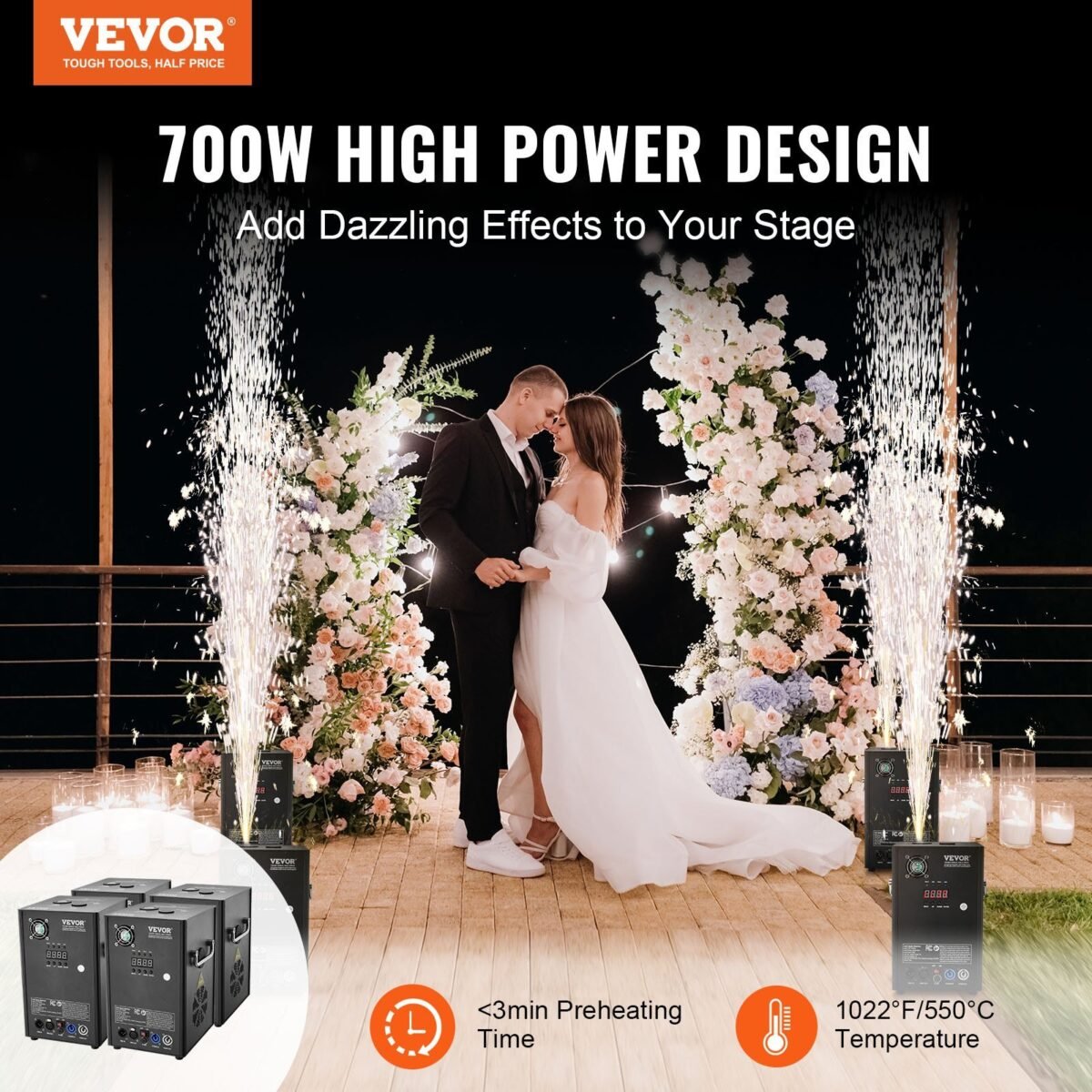 VEVOR BJY-PHJ700u1 Cold Spark Firework Machinex4 700W - Image 11