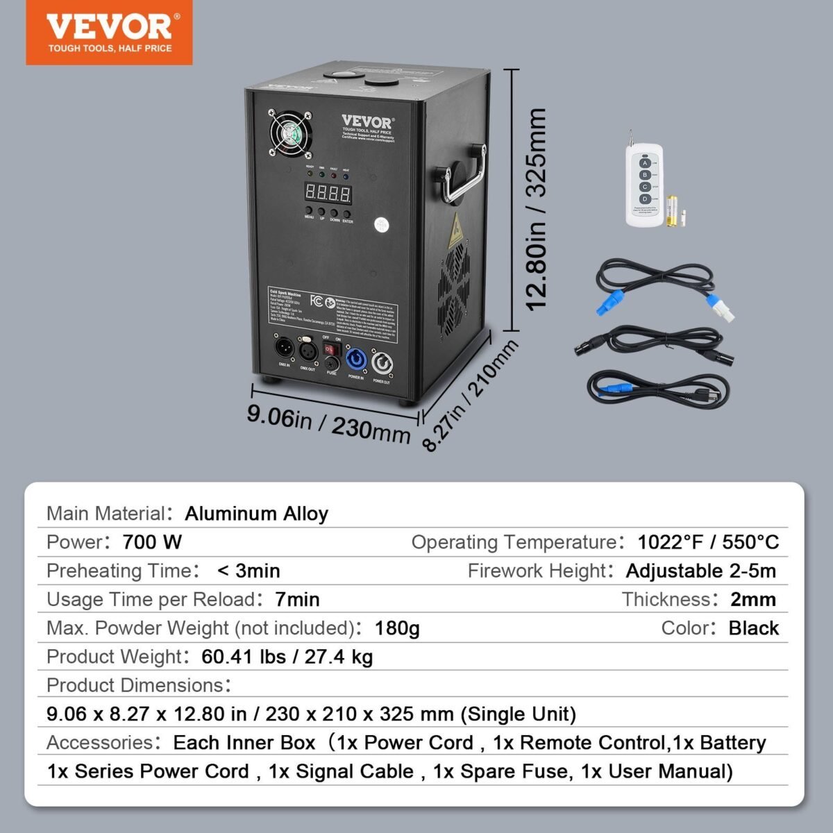 VEVOR BJY-PHJ700u1 Cold Spark Firework Machinex4 700W - Image 6