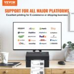 VEVOR 300DPI Bluetooth Thermal Label Printer w/Auto Recognition & Rohm Printer Head, Wireless Shipping Label Printer for 1.57" - 4.25" Width Labels,Thermal Printer Supports Shipping, Barcode, Household Labels and More - Image 12