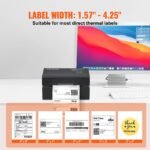 VEVOR 300DPI Bluetooth Thermal Label Printer w/Auto Recognition & Rohm Printer Head, Wireless Shipping Label Printer for 1.57" - 4.25" Width Labels,Thermal Printer Supports Shipping, Barcode, Household Labels and More - Image 9