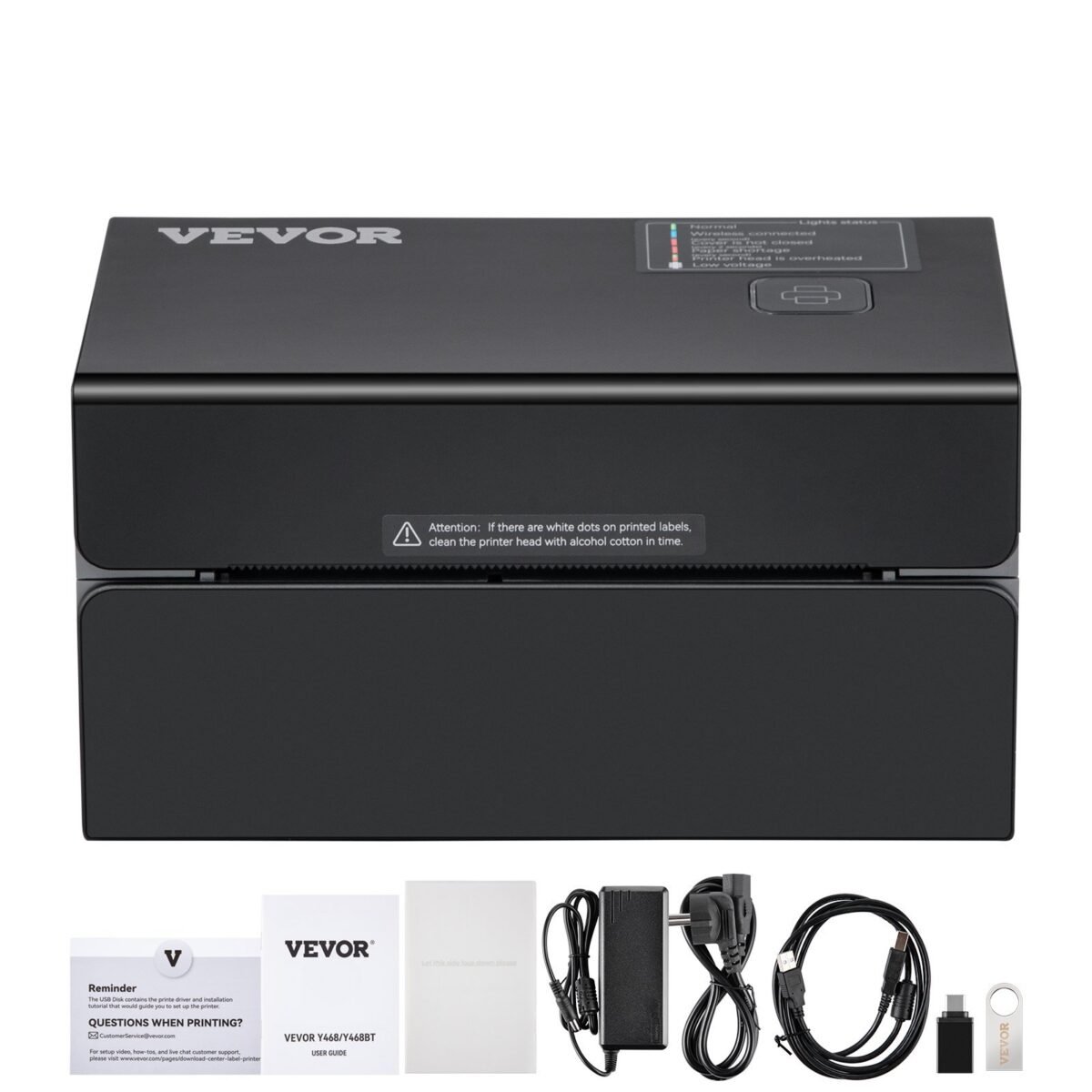 VEVOR 300DPI Bluetooth Thermal Label Printer w/Auto Recognition & Rohm Printer Head, Wireless Shipping Label Printer for 1.57" - 4.25" Width Labels,Thermal Printer Supports Shipping, Barcode, Household Labels and More - Image 5