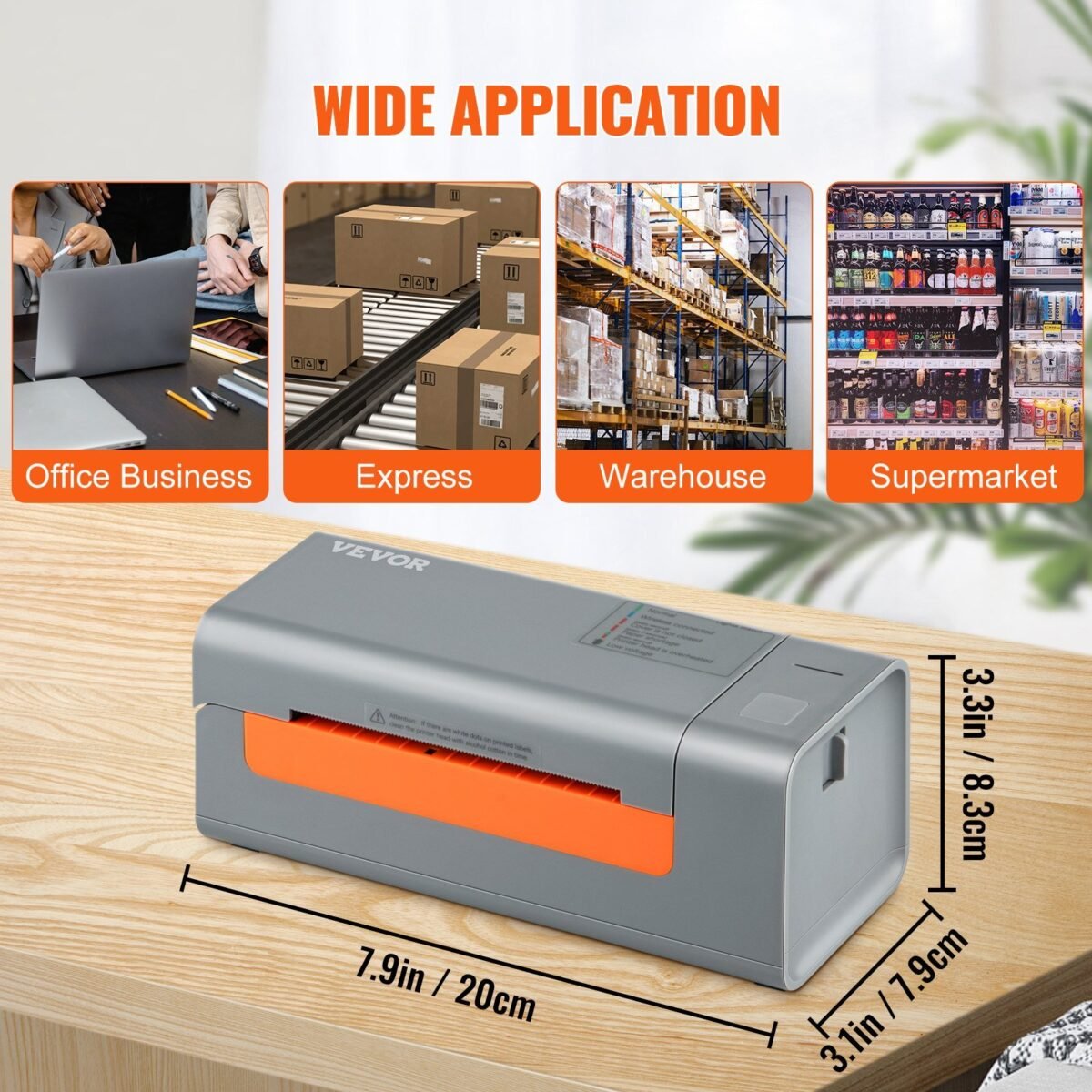 VEVOR Bluetooth Thermal Label Printer, Wireless Shipping Label Printer w/Automatic Label Recognition,Thermal Printer Supports Shipping, Barcode, Household Labels and More - Image 1
