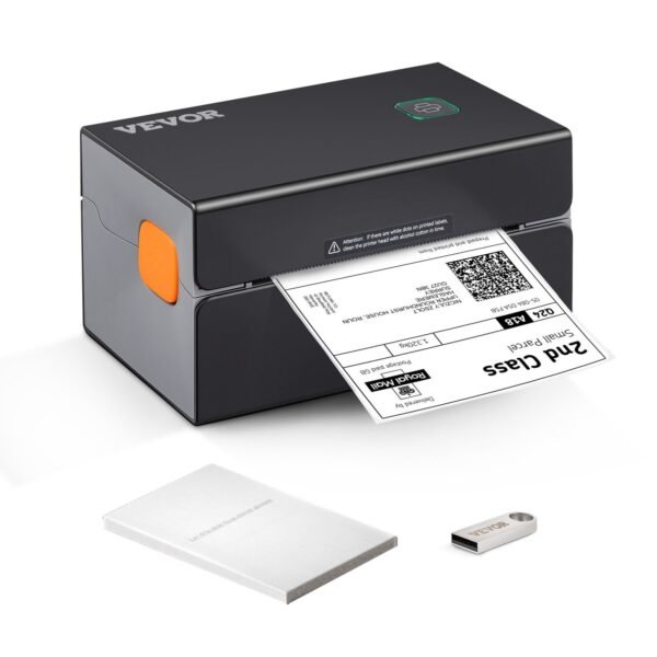 VEVOR HD(300DPI) Thermal Label Printer, Shipping Label Printer with Auto Label Recognition, Support Windows/ MacOS/ Linux/ Chromebook, Compatible with Amazon, eBay, Shopify, USPS, Etsy, UPS, etc.