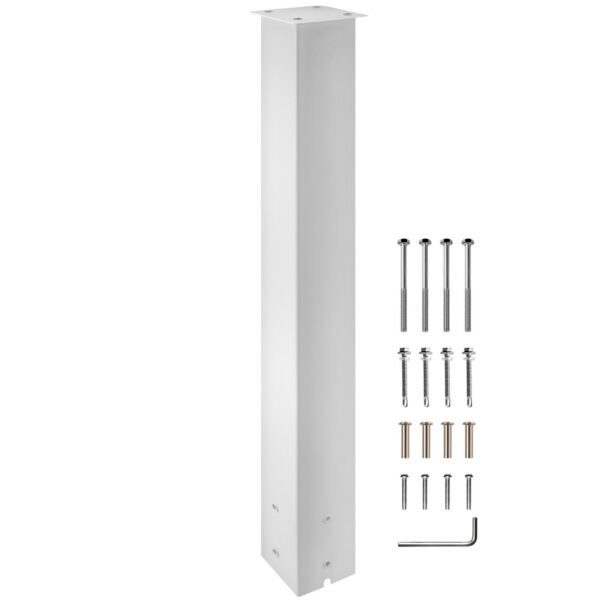 VEVOR VV-YXZ-ZCJ 34YCBS Mailbox Post, 43" High Mailbox Stand, White Powder-Coated Mail Box Post Kit, Q235 Steel Post Stand Surface Mount Post for Sidewalk and Street Curbside, Universal Mail Post for Outdoor Mailbox