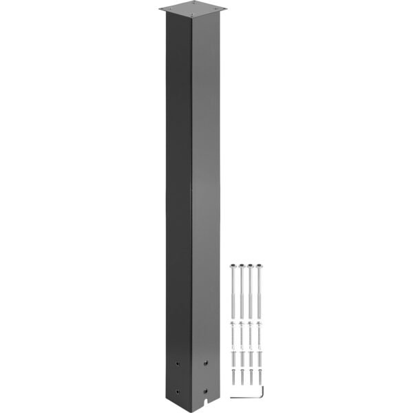VEVOR VV-YXZ-ZCJ 34YCHS Mailbox Post, 43" High Mailbox Stand, Black Powder-Coated Mail Box Post Kit, Q235 Steel Post Stand Surface Mount Post for Sidewalk and Street Curbside, Universal Mail Post for Outdoor Mailbox