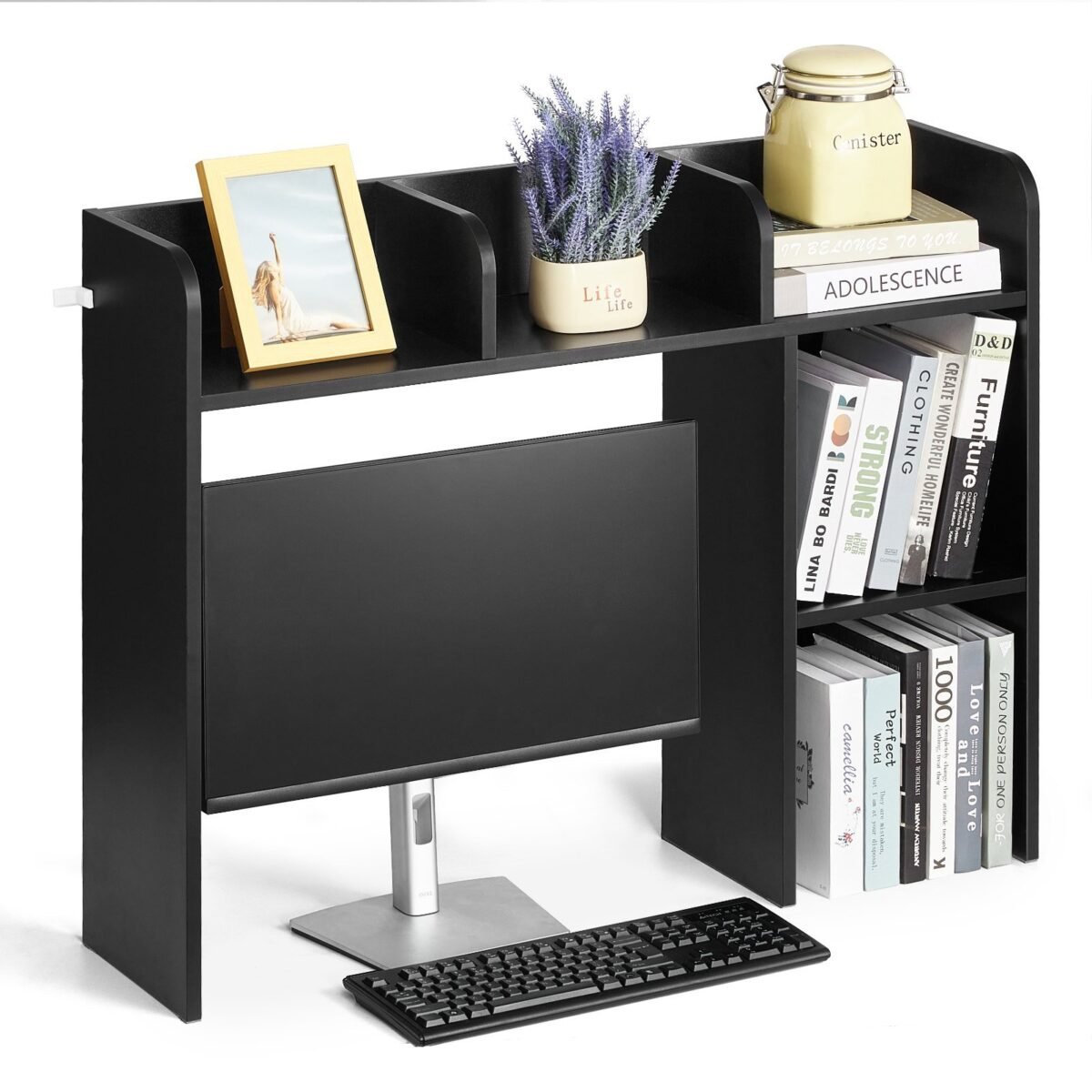 VEVOR KLBS-04 Desktop Bookshelf Black Desktop Storage Organizer - Image 2
