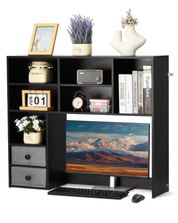 VEVOR KLBS-10 Desktop Bookshelf Black Desktop Storage Organizer