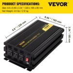 VEVOR GYM-1250W Power Inverter, 1250W - Image 7