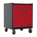 Stack-On GCB-2SF-BR Base Cabinet with 2 Shelves - Red