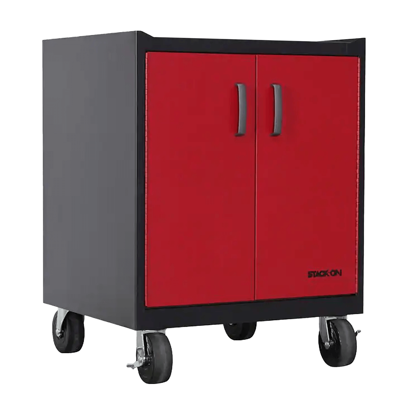 GCB_2_SF_BR_RF_Closed_fcb17b086d.png Stack-On GCB-2SF-BR Base Cabinet with 2 Shelves - Red - Image 1