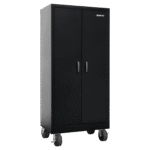 Stack-On GCTL-4SF-BB Tall Freestanding Garage Cabinet with 4 Shelves - Black