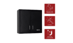 Stack-On GCW-2SF-BB 2-Door Wall Cabinet - Black - Image 2