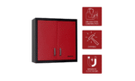 Stack-On GCW-2SF-BR 2-Door Wall Cabinet - Red - Image 2